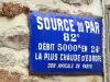 Chaudes-Aigues - Panel der Quelle von Par, dem heißesten Wasser Europas