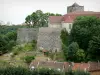 Chaumont - Dungeon (resti del castello dei Conti di Champagne), pareti e tetti della città vecchia
