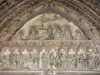 Chaumont - Carved tympanum of the Saint-Jean portal (south gate) of the Saint-Jean-Baptiste basilica