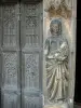 Chaumont - Saint-Jean portal (south gate) of the Saint-Jean-Baptiste basilica: Virgin and carved panel