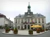 Chaumont - Facade of the town hall and Place de la Concorde suqare with flowers