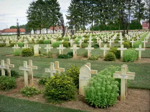 Chemin des Dames - Kriegsgräber des französischen Soldatenfriedhofes von Cerny-en-Laonnois