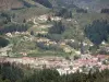 Le Cheylard - Vista sui tetti della città, in un ambiente verde, nel Parco Naturale Regionale dei Monti d'Ardèche