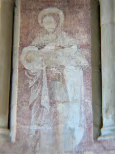 Chiesa di Saint-Révérien - All'interno della chiesa romanica di Saint-Révérien: antico affresco