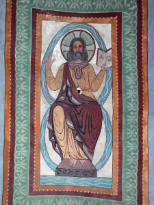 Civray - All'interno della chiesa Saint-Nicolas: murale