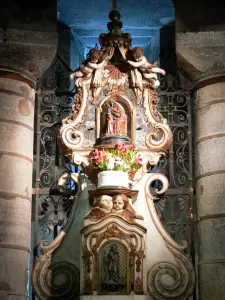 Clermont-Ferrand - Inside the Romanesque Basilica Notre-Dame-du-Port: black Virgin located in the crypt