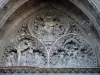 Clermont-Ferrand - Tympanum of the portal of Notre-Dame-de-l'Assomption cathedral of Gothic style