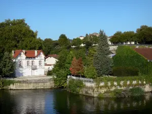 Cognac - Charente river, houses and trees