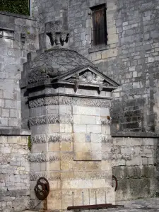 Cognac - Château of Cognac (Valois castle, François I castle) home to the company Otard Cognacs: François I fountain