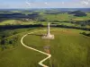 Colline de Sion-Vaudémont - Monument Barrès, lanterne des morts, et son paysage alentour vus du ciel