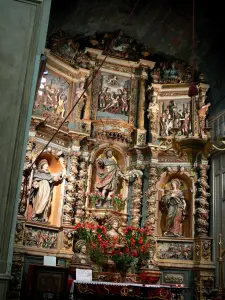 Collioure - Dentro de la iglesia Notre-Dame-des-Anges retablo de la San Vicente