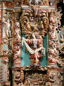 Collioure - Inside the Notre-Dame-des-Anges church: detail of an altarpiece