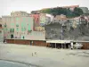 Collioure - Strand en de gevels van de oude stad