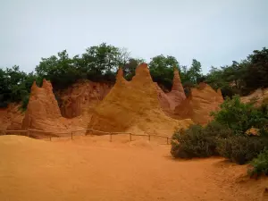 Colorado provençal - Cheminées des fées, sable rouge et arbres (anciennes carrières d'ocre de Rustrel)