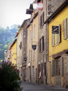 Crémieu - Facades of houses in the medieval town