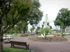 Dax - Benches and flowerbeds of the Place Thiers square