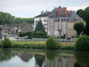 Decize - Facades of the town and River Loire