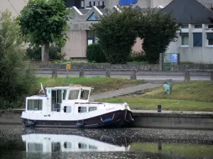 Decize - Moored boat on River Loire