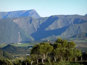 Departementale weg Route du Volcan - Mening van de Grote Bénare en effen kaffers
