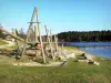 Devesset lake - Playground for children at the edge of the water