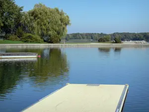 Divonne-les-Bains - Spa: Lake (lago artificial), rodeada de árboles en el Pays de Gex