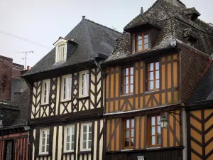 Dol-de-Bretagne - Old half-timbered houses in the Grande-Rue des Stuarts street