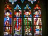 Dol-de-Bretagne - Inside of the Saint-Samson cathedral son: stained glass windows (window)