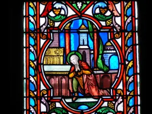 Dol-de-Bretagne - Binnen in de kathedraal van St. Samson: glas in lood (glas)