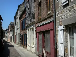 Domfront - Facades of houses in the medieval town