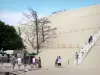 Düne Pilat - Treppe erleichternd das Hochsteigen der Düne