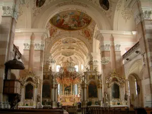Ebersmunster - Barokke interieur van de abdijkerk
