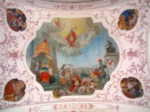 Ebersmunster - Baroque interior of the abbey church (fresco)