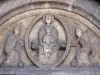 Église de Corneilla-de-Conflent - Tympan sculpté du portail de l'église romane Sainte-Marie