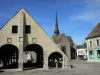 Égreville - Halles, Saint-Martin, la iglesia y casas de la aldea