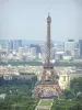 Eiffel tower - View of the Eiffel tower, the Champ-de-Mars park, the Trocadéro and the La Défence district from the top of the Montparnasse tower