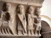 Elne cathedral and cloister - Detail of a carved capital of the cloister