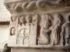 Elne cathedral and cloister - Detail of a historiated capital of the cloister