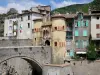 Entrevaux - Pont, porte Royale et maisons du village médiéval