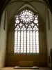 L'Épau abbey - Old Cistercian abbey of La Piété-Dieu, in Yvré-l'Évêque: inside the abbey church: rosette window of the choir