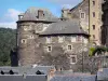 Estaing - Estaing castle and slate roofs of the medieval town