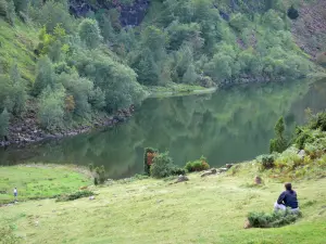 Estanque de Lers - Con vistas a las lagunas, pastos y árboles a lo largo del agua en el Parque Natural Regional de los Pirineos de Ariège, en Couserans, la ciudad de Puerto