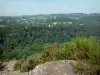 Fels Oëtre - Normannische Schweiz: vom Fels Oëtre (natürlicher Aussichtspunkt) aus, Blick auf die Schluchten der Rouvre und das umliegende bewaldete Land