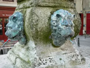La Ferté-Bernard - Detail of the Lions fountain (Carnot fountain)
