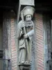 La Ferté-Bernard - Sculpture ornant la façade d'une maison ancienne à pans de bois