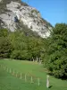 Festung Ecluse - Militärische Befestigung dominierend die Klamm der Ecluse; auf der Gemeinde Léaz, im Pays de Gex im Regionalen Naturpark des Haut-Jura