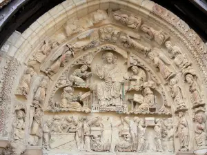 Fleury abbey - Saint-Benoît-sur-Loire abbey: tympanum of the North portal of the Romanesque basilica (abbey church)