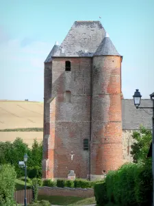 Fortified churches of Thiérache - Prisces: fortified church of the Nativity of the Blessed Virgin (Nativité de la Sainte-Vierge), with its keep and its towers