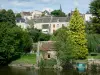 Fresnay河畔萨尔特 - 中世纪城市，绿叶和河萨尔特的房子