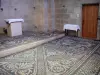 Ganagobie monastery - Inside of the church of the Benedictine convent: medieval mosaics (Romanesque mosaic)