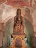 Gargilesse-Dampierre - Inside Notre-Dame Romanesque church: wooden Virgin in the Crypt